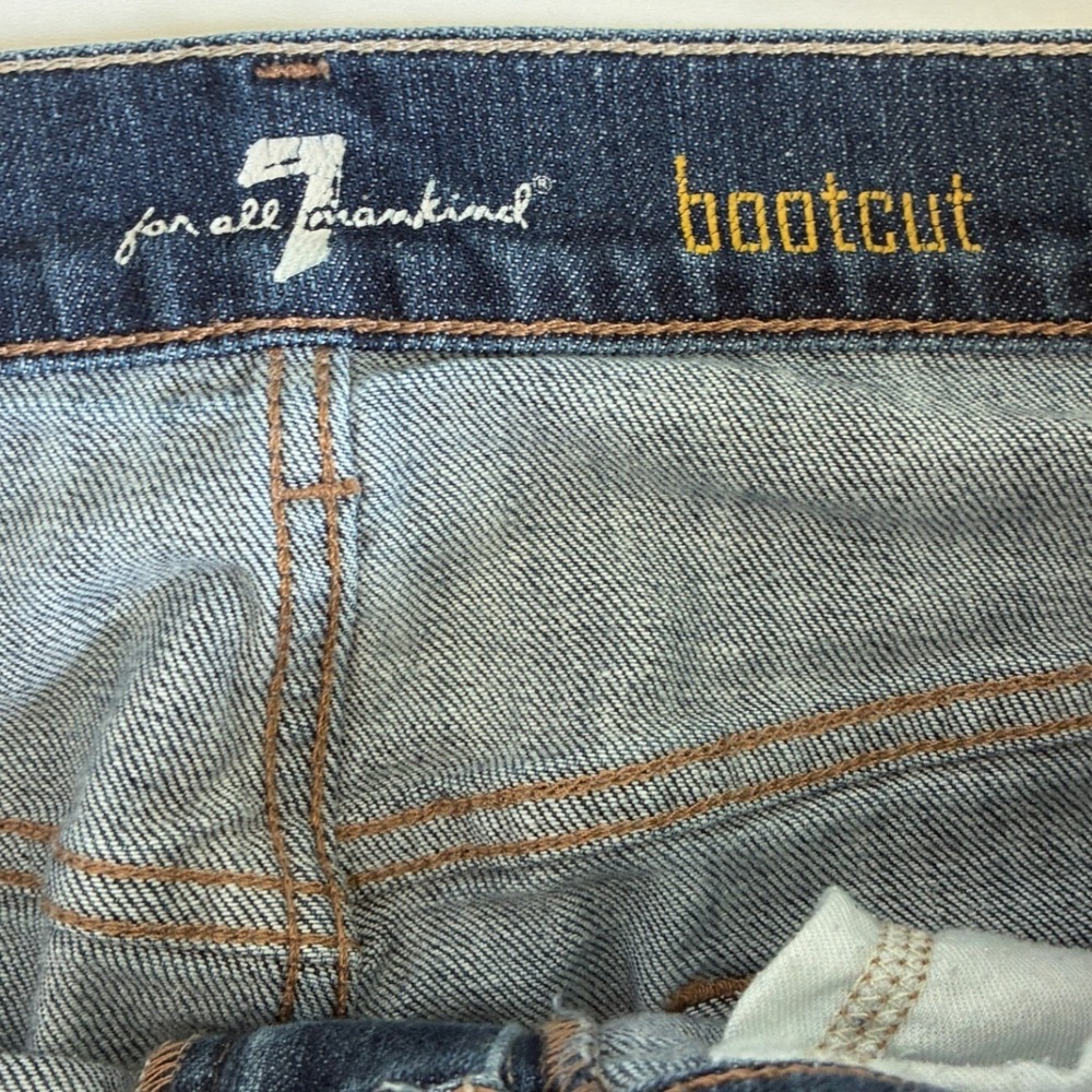 7 For All Mankind Womens Bootcut Jeans Dark Wash Blue Size 34 RTA520080U - Picture 3 of 10